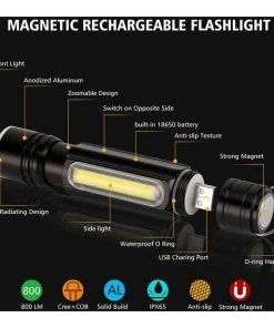 Stockton Magnetic Rechargeable LED Flashlight -ABUS shop RZ 10015501 D V3