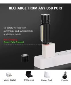 Stockton Magnetic Rechargeable LED Flashlight -ABUS shop RZ 10015501 E V3